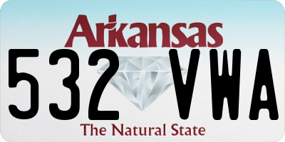 AR license plate 532VWA