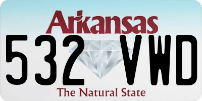 AR license plate 532VWD