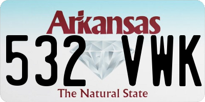 AR license plate 532VWK