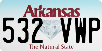 AR license plate 532VWP