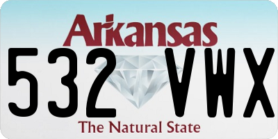 AR license plate 532VWX