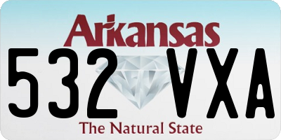 AR license plate 532VXA