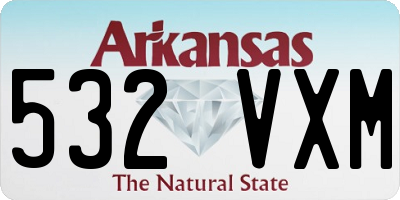 AR license plate 532VXM