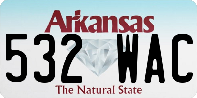 AR license plate 532WAC