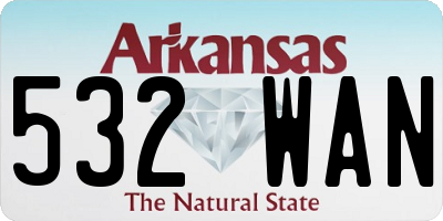 AR license plate 532WAN