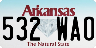 AR license plate 532WAO