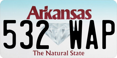 AR license plate 532WAP