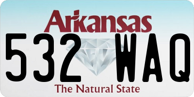 AR license plate 532WAQ