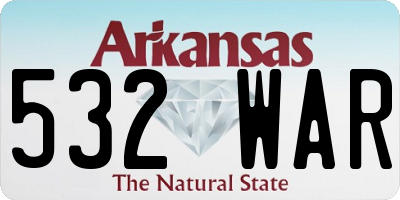 AR license plate 532WAR