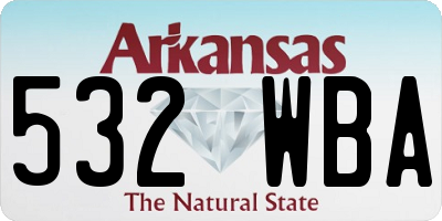 AR license plate 532WBA