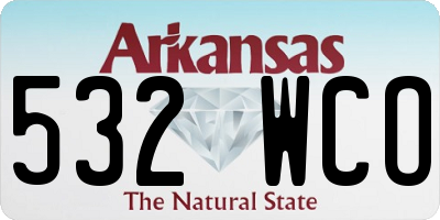 AR license plate 532WCO