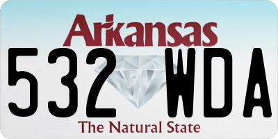 AR license plate 532WDA