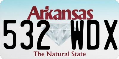 AR license plate 532WDX
