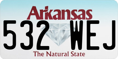 AR license plate 532WEJ