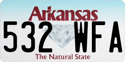 AR license plate 532WFA