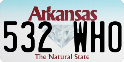 AR license plate 532WHO