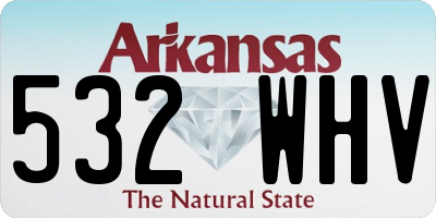 AR license plate 532WHV