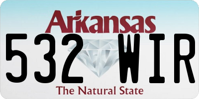 AR license plate 532WIR