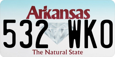 AR license plate 532WKO