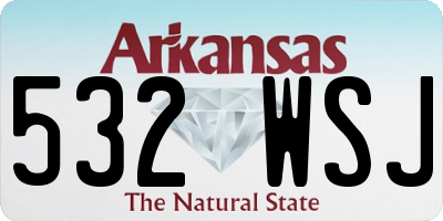 AR license plate 532WSJ