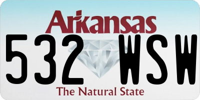 AR license plate 532WSW