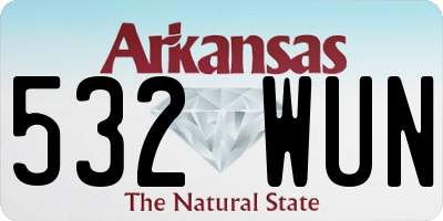 AR license plate 532WUN