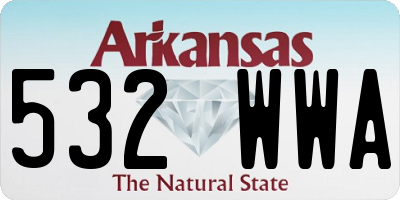 AR license plate 532WWA