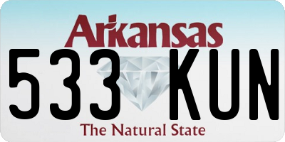 AR license plate 533KUN