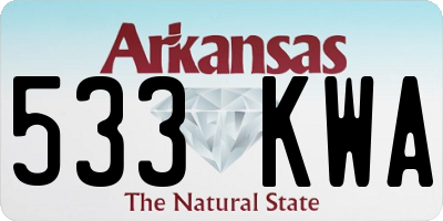 AR license plate 533KWA