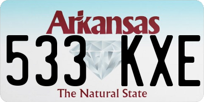 AR license plate 533KXE
