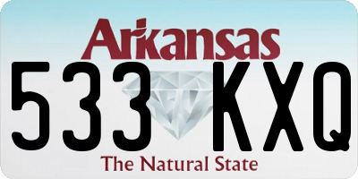 AR license plate 533KXQ