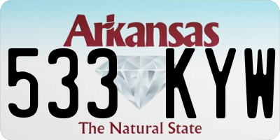 AR license plate 533KYW