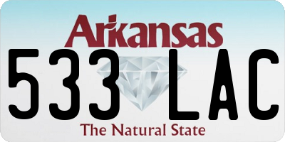 AR license plate 533LAC