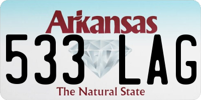 AR license plate 533LAG