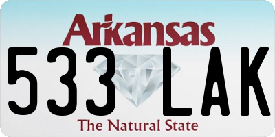 AR license plate 533LAK