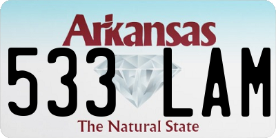 AR license plate 533LAM
