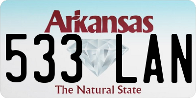 AR license plate 533LAN