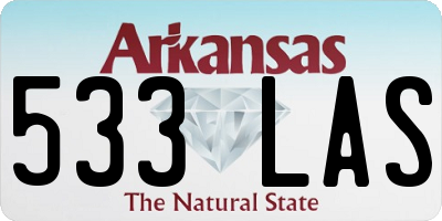 AR license plate 533LAS