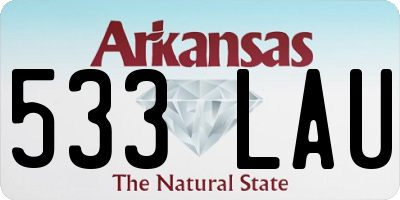 AR license plate 533LAU