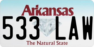 AR license plate 533LAW