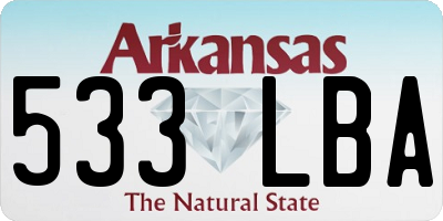 AR license plate 533LBA