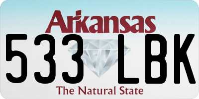 AR license plate 533LBK