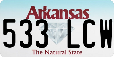 AR license plate 533LCW