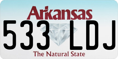 AR license plate 533LDJ