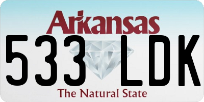 AR license plate 533LDK