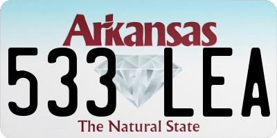 AR license plate 533LEA