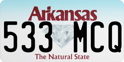 AR license plate 533MCQ