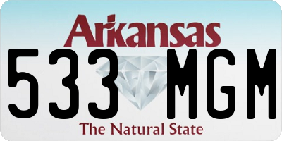 AR license plate 533MGM