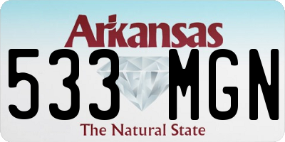 AR license plate 533MGN