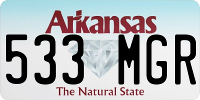 AR license plate 533MGR
